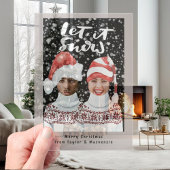 Funny Foto op maat gemaakt kerstfeest laat het sne Acryl Uitnodigingen