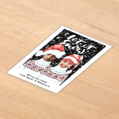 Funny Foto op maat gemaakt kerstfeest laat het sne Acryl Uitnodigingen (Laagn)