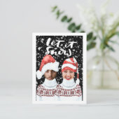 Funny Foto op maat gemaakt kerstfeest laat het sne Feestdagenkaart (Staand voorkant)