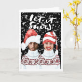 Funny Foto op maat gemaakt kerstfeest laat het sne Kaart (Gele Bloem)