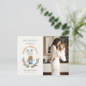 Funny Foto Ugly Sweater Leafy Reindekerst Feestdagenkaart (Staand voorkant)