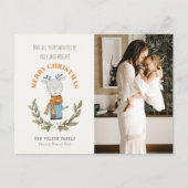 Funny Foto Ugly Sweater Leafy Reindekerst Feestdagenkaart (Voorkant)