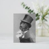 Funny  Foto van Dog in Top Hat Briefkaart (Staand voorkant)