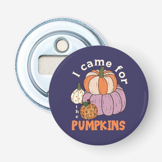 Funny Four Pumpkins Herfst Button Flesopener (Voorkant)