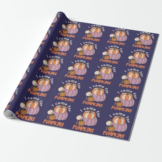 Funny Four Pumpkins Herfst Cadeaupapier (Uitgerold)