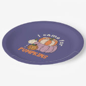 Funny Four Pumpkins Herfst Papieren Bordje (Gekanteld)