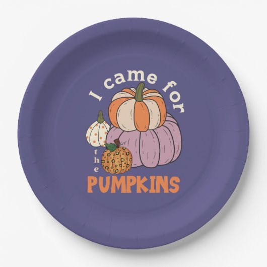Funny Four Pumpkins Herfst Papieren Bordje (Voorkant)