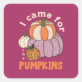 Funny Four Pumpkins Herfst Vierkante Sticker