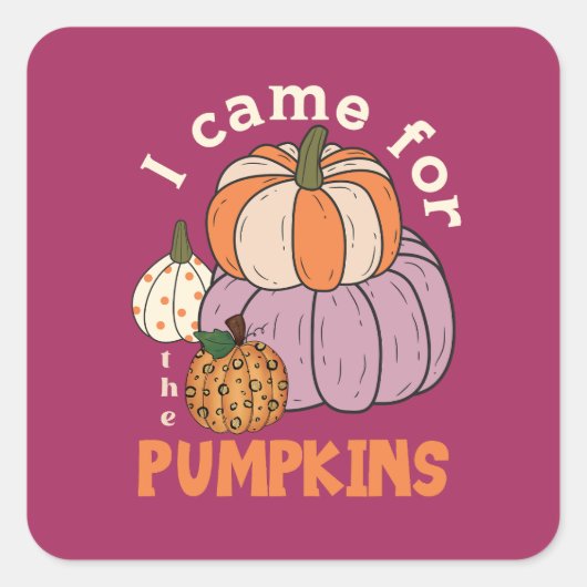 Funny Four Pumpkins Herfst Vierkante Sticker (Voorkant)