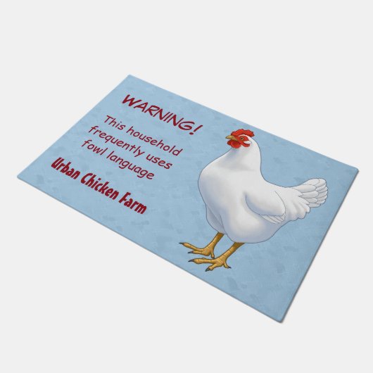 Funny Fowl Language Urban Chicken Farmer Deurmat (Schuin)