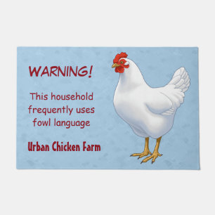 Funny Fowl Language Urban Chicken Farmer Deurmat