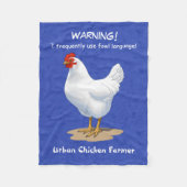 Funny Fowl Language Urban Chicken Farmer Fleece Deken (Voorkant)