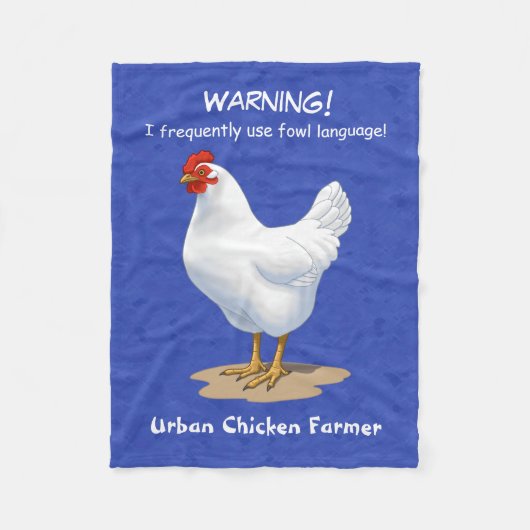 Funny Fowl Language Urban Chicken Farmer Fleece Deken (Voorkant)
