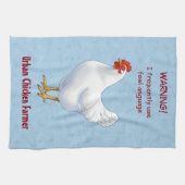 Funny Fowl Language Urban Chicken Farmer Theedoek (Horizontaal)