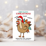 Funny Fowl Turkey Santa Hat Kerstmis Feestdagenkaart<br><div class="desc">Deel wat vakantie-humor met deze grappige kerstkaart met een "kippen"-kalkoen in een kersthoed. Veel plezier en personaliseer het met je eigen favoriete expletives en groet. Origineel kunstwerk TJ Moreno & KL Stock.</div>