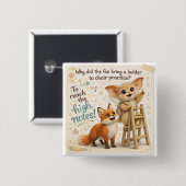 Funny Fox Dad Joke Vierkante Button 5,1 Cm (Voorkant /achterkant)