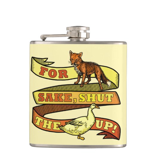 Funny Fox Duck Animal Pun Heupfles (Voorkant)