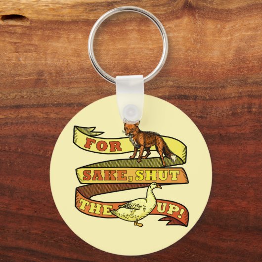 Funny Fox Duck Animal Pun Sleutelhanger (Voorkant)