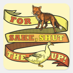 Funny Fox Duck Animal Pun Vierkante Sticker
