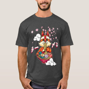 Funny Fox Eating Ramen citeert Japanse Vixen Noodl T-shirt