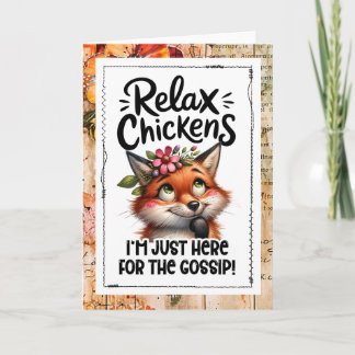Funny Fox In The Hen House Humor Card Kaart