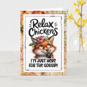 Funny Fox In The Hen House Humor Card Kaart (Gele Bloem)