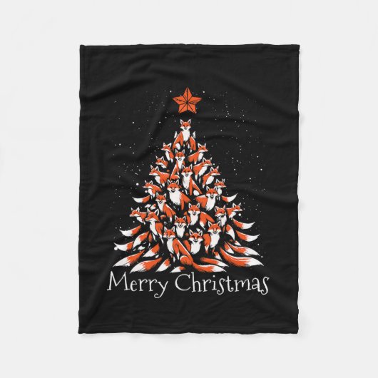 Funny Fox kerstboom Foxas Fleece Deken (Voorkant)