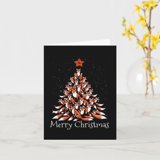 Funny Fox kerstboom Foxas Kaart (Gele Bloem)