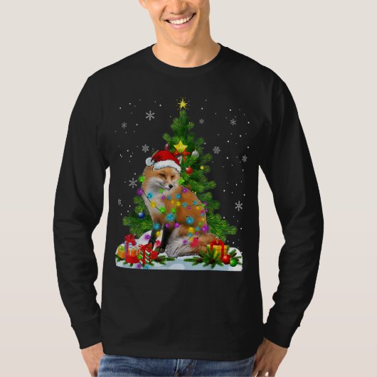 Funny Fox-kerstboom T-shirt (Voorkant)