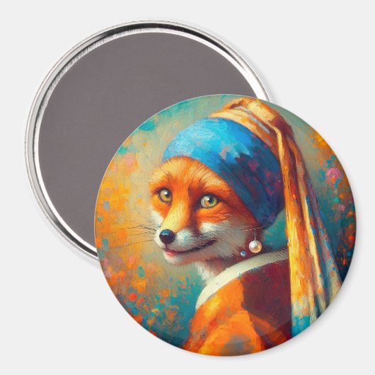 Funny fox magneet (Voorkant / Achterkant)