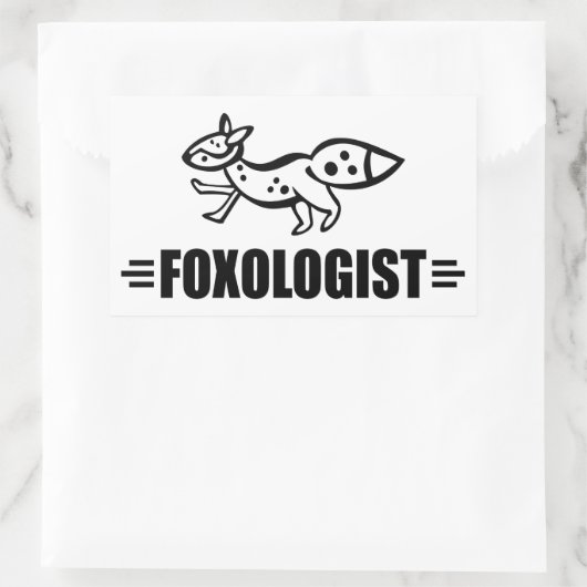 Funny Fox Rechthoekige Sticker (Tas)