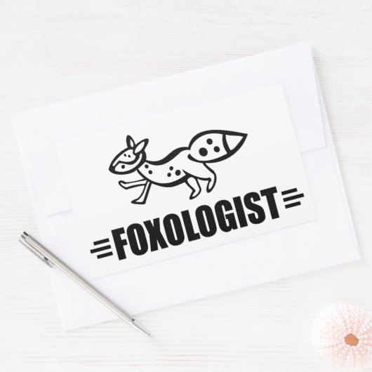 Funny Fox Rechthoekige Sticker (Envelop)