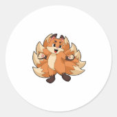 Funny Fox Ronde Sticker (Voorkant)