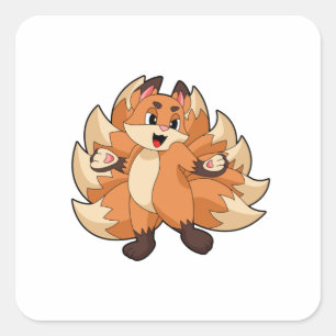 Funny Fox Vierkante Sticker