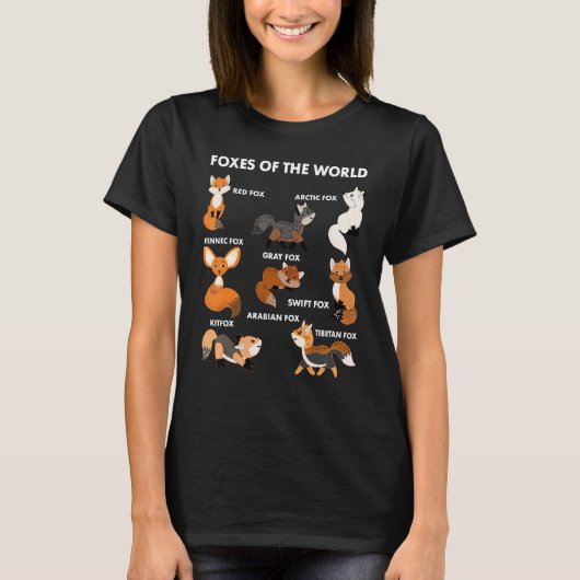 Funny Foxes Of The World Shirt Foxes Lovers Gifts  (Voorkant)