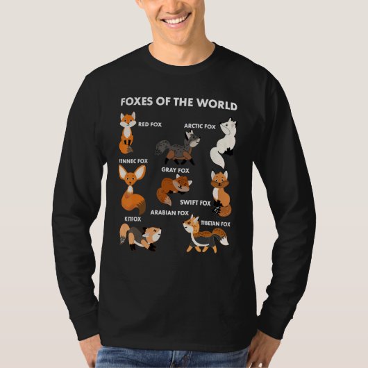 Funny Foxes Of The World Shirt Foxes Lovers Gifts  (Voorkant)