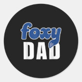 Funny Foxy Dad  Ronde Sticker (Voorkant)