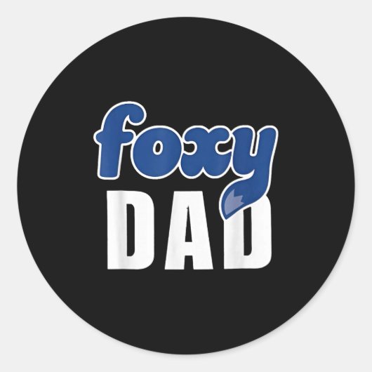 Funny Foxy Dad  Ronde Sticker (Voorkant)