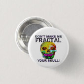 Funny Fractal Skull Ronde Button 3,2 Cm (Voorkant /achterkant)