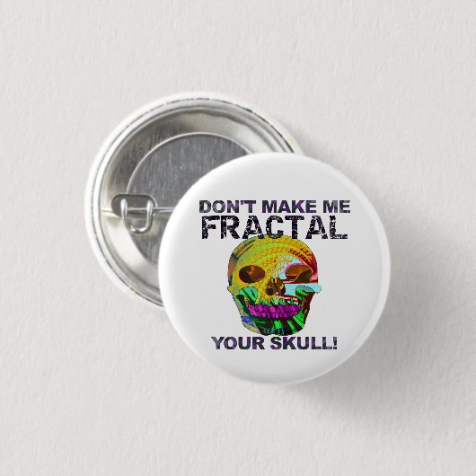 Funny Fractal Skull Ronde Button 3,2 Cm (Voorkant /achterkant)