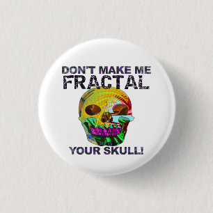 Funny Fractal Skull Ronde Button 3,2 Cm