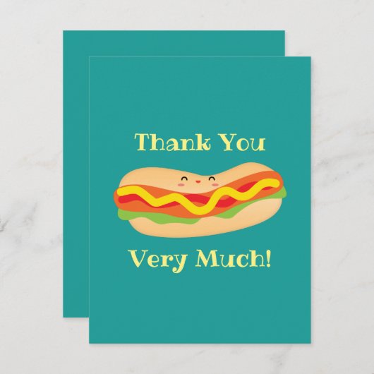 Funny Frank You Humorisje Hot Dog Pun Dank je Bedankkaart (Voorkant / Achterkant)