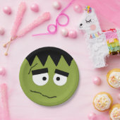 Funny Frankenstein Face voor Halloween Papieren Bordje (Feest)
