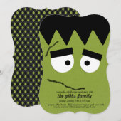 Funny Frankenstein Face voor Halloween Party Kaart (Voorkant / Achterkant)