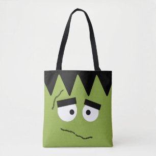 Funny Frankenstein Face voor Halloween Tote Bag