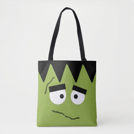 Funny Frankenstein Face voor Halloween Tote Bag (Voorkant)