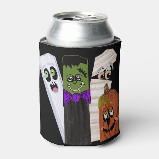 Funny Frankenstein Ghost Pumpkin Onzichtbaar Man Blikjeskoeler (Blikje Voorkant)