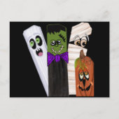Funny Frankenstein Ghost Pumpkin Onzichtbaar Man Briefkaart (Voorkant)
