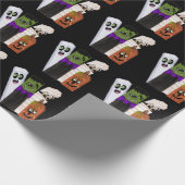Funny Frankenstein Ghost Pumpkin Onzichtbaar Man Cadeaupapier (Hoek)