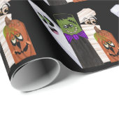 Funny Frankenstein Ghost Pumpkin Onzichtbaar Man Cadeaupapier (Rol Hoek)